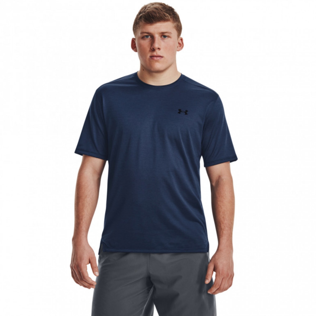 Męska koszulka treningowa Under Armour UA Tech Vent SS - granatowa - UNDER ARMOUR