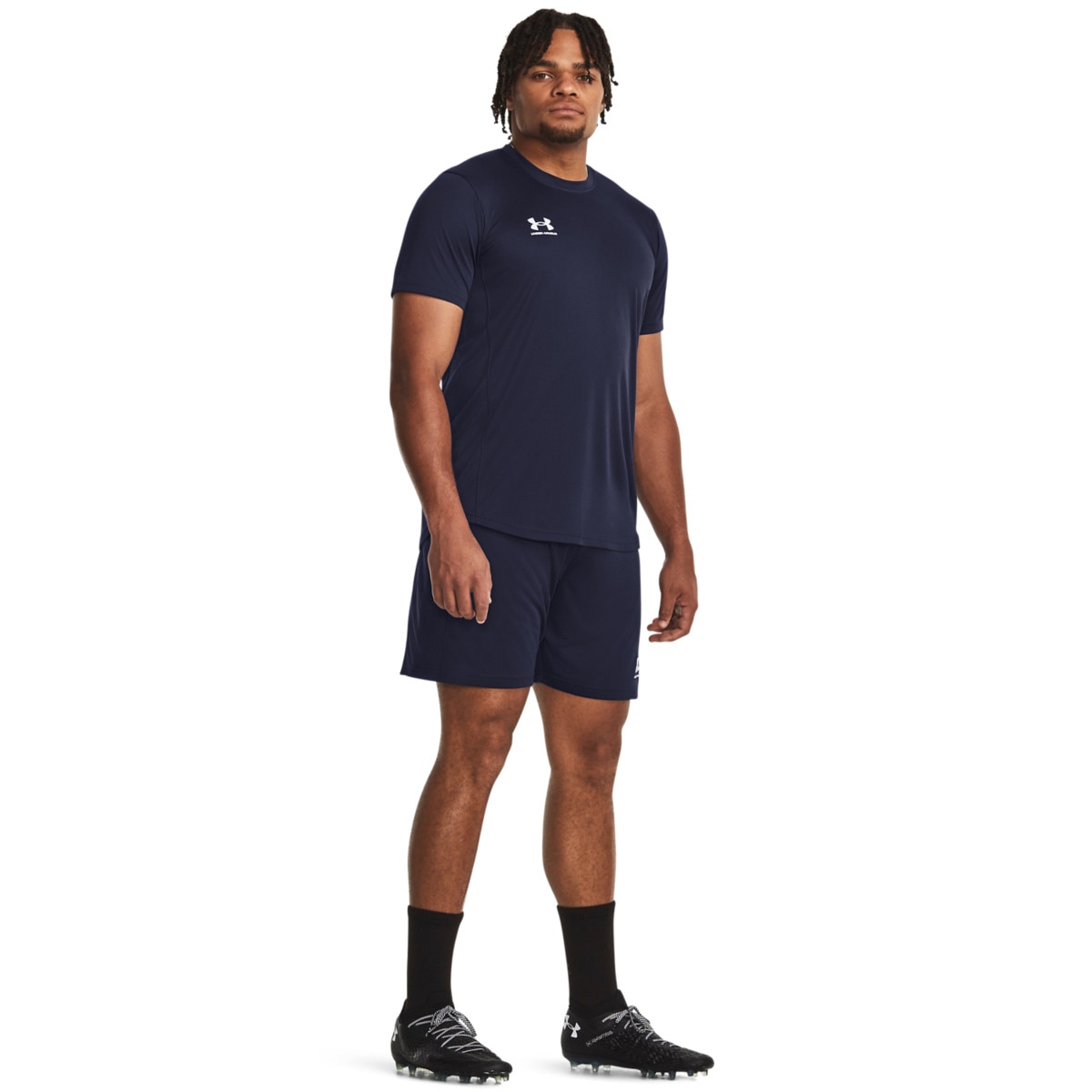 Męskie spodenki treningowe Under Armour UA M's Ch. Knit Short - granatowe - UNDER ARMOUR