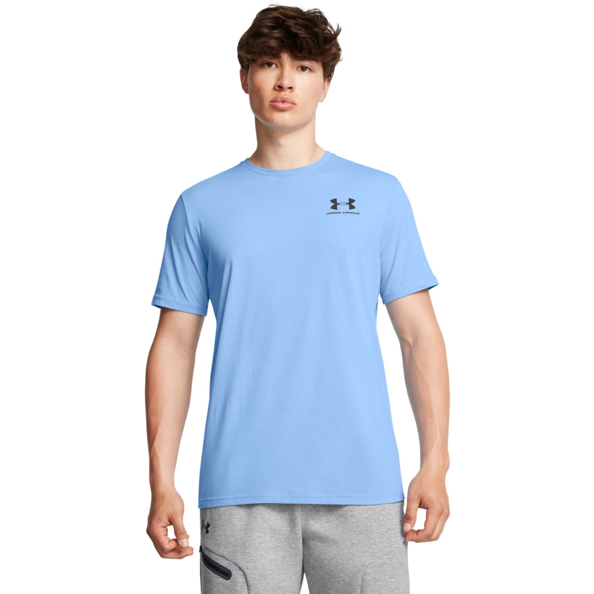 Męski t-shirt z nadrukiem Under Armour UA M Sportstyle LC SS - niebieski - UNDER ARMOUR