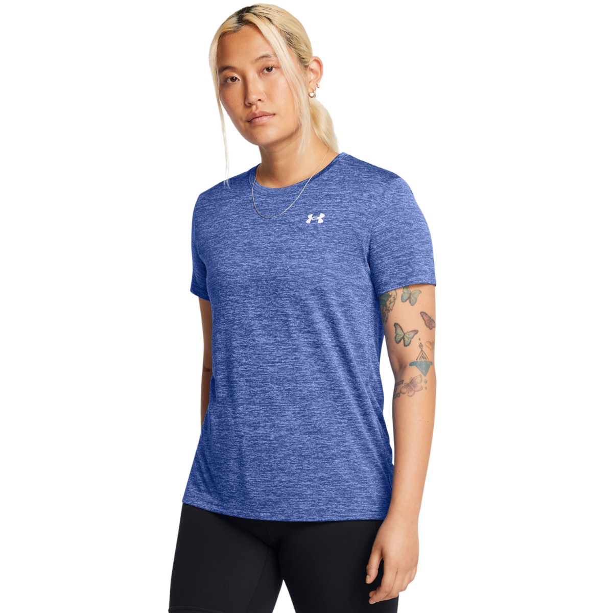 Damska koszulka treningowa Under Armour Tech SSC- Twist - niebieska - UNDER ARMOUR