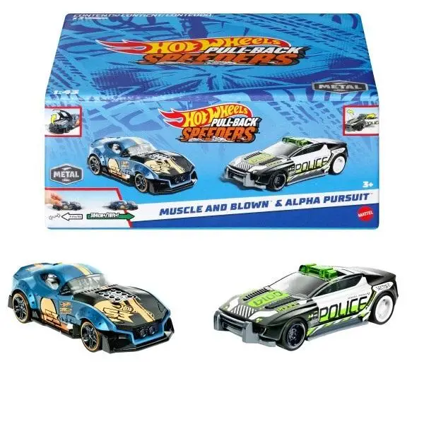 Hot Wheels Pull-Back Speeders Zestaw 2 pojazdy - Mattel