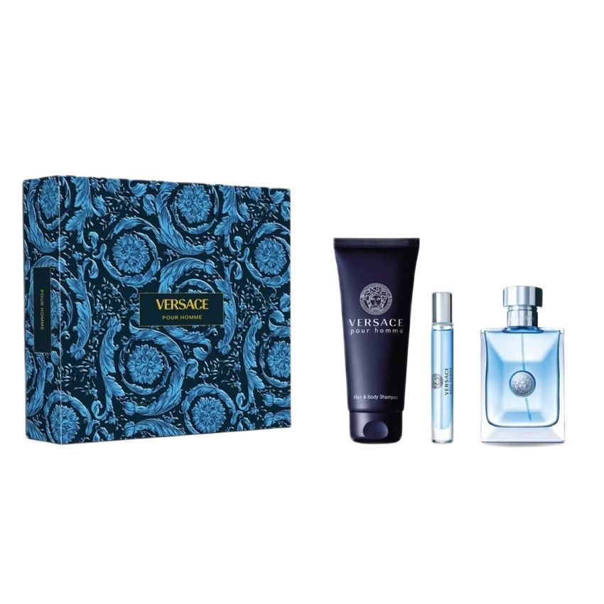 Versace Pour Homme 100ml woda toaletowa+10ml woda toaletowa+150ml żel pod prysznic