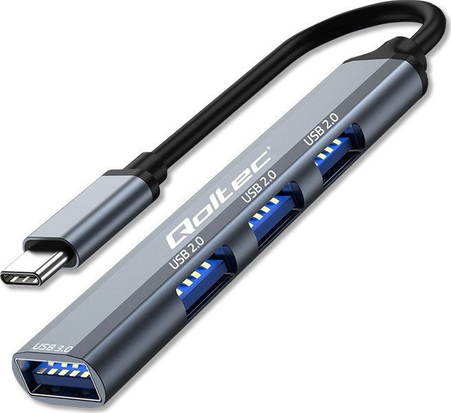 HUB USB Qoltec HUB adapter USB-C 3.1 4w1 USB 3.0 3x USB 2.0