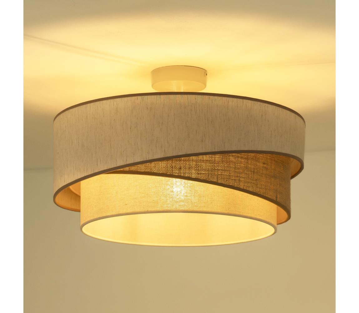 Duolla - Żyrandol natynkowy KOBO 1xE27/15W/230V śr. 45 cm beżowy/brązowy/biały