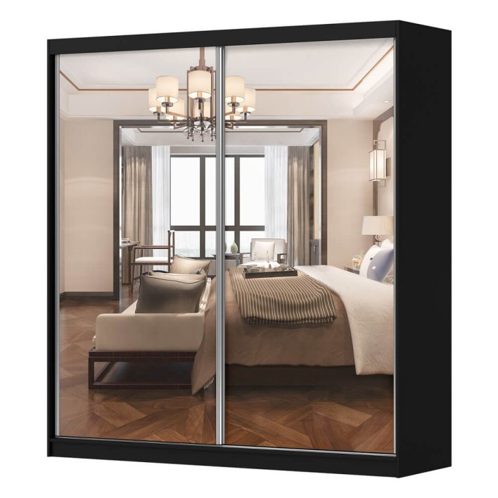 Szafa MULTI - 20 203| Czarny, Lustro