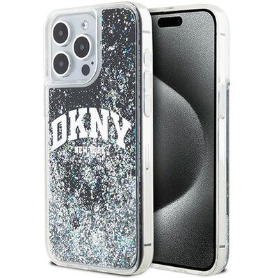 Oryginalne Etui IPHONE 13 PRO MAX DKNY Hardcase Liquid Glitter Big Logo (DKHCP13XLBNAEK) czarne