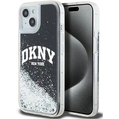 Oryginalne Etui IPHONE 13 / 14 / 15 DKNY Hardcase Liquid Glitter Big Logo (DKHCP14SLBNAEK) czarne