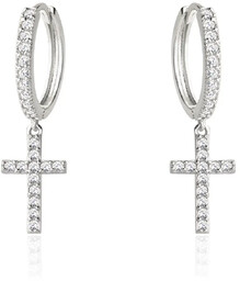 Kolczyki z krzyżami srebrne