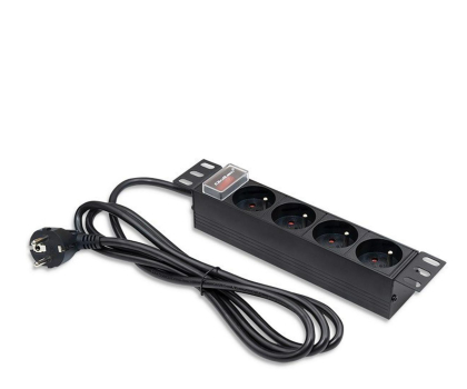 Qoltec Aluminiowa Listwa zasilająca PDU do RACK 10'' 1U 16A 4xFR