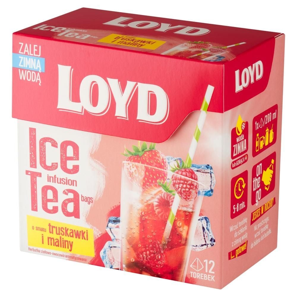 Loyd Herbata na zimno Ice Tea truskawki maliny 48 torebek piramidki L03062050