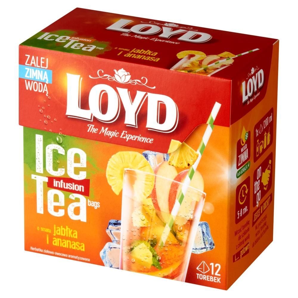 Loyd Herbata na zimno Ice Tea jabłko ananas 48 torebek piramidki L07072036