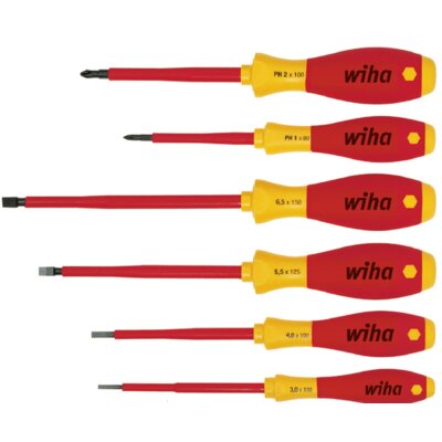 Wiha Zestaw wkrętaków płaskich/ PH, SoftFinish electric, 6-cz.