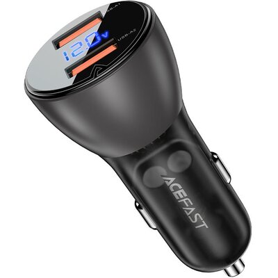 Acefast ładowarka samochodowa 45W 2x USB, QC3.0, AFC, FCP, SCP czarny (B7 black) B7 transparent black
