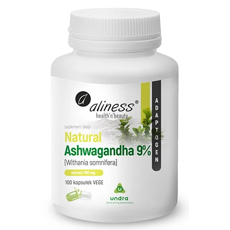 ALINESS ASHWAGANDHA NATURAL 560MG 9% 100 KAPSUŁEK VEGE