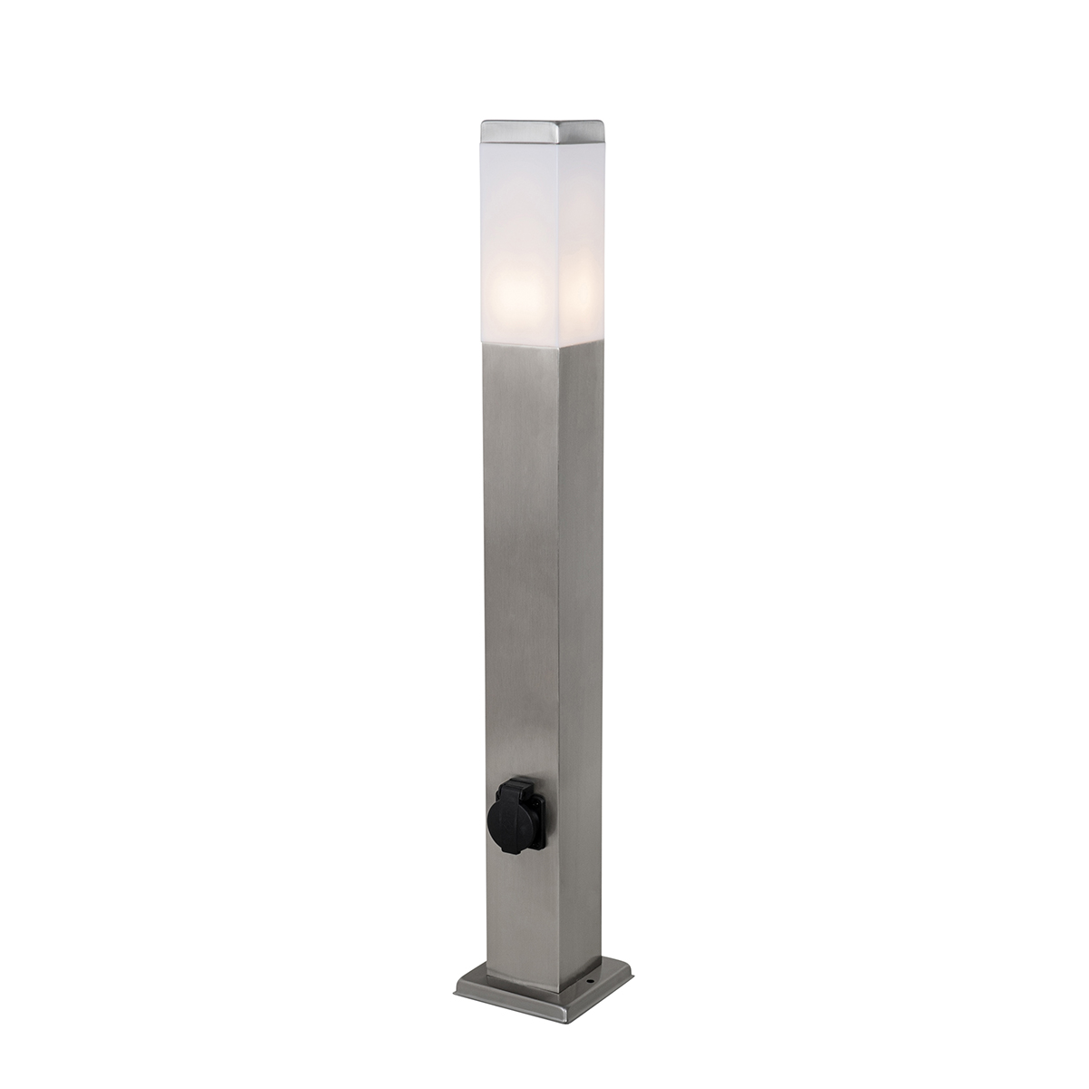 QAZQA Lampa zewnętrzna stalowa 80 cm z gniazdkiem IP44 - Malios