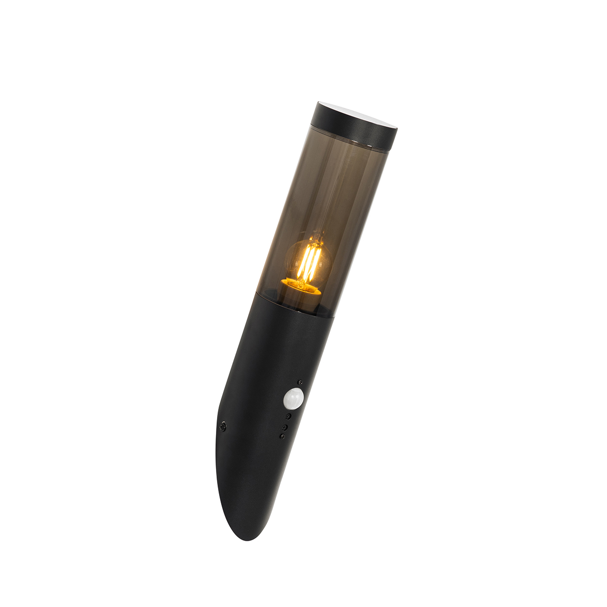 QAZQA Nowoczesna lampa ścienna zewnętrzna czarna z czujnikiem ruchu IP44 - Rox