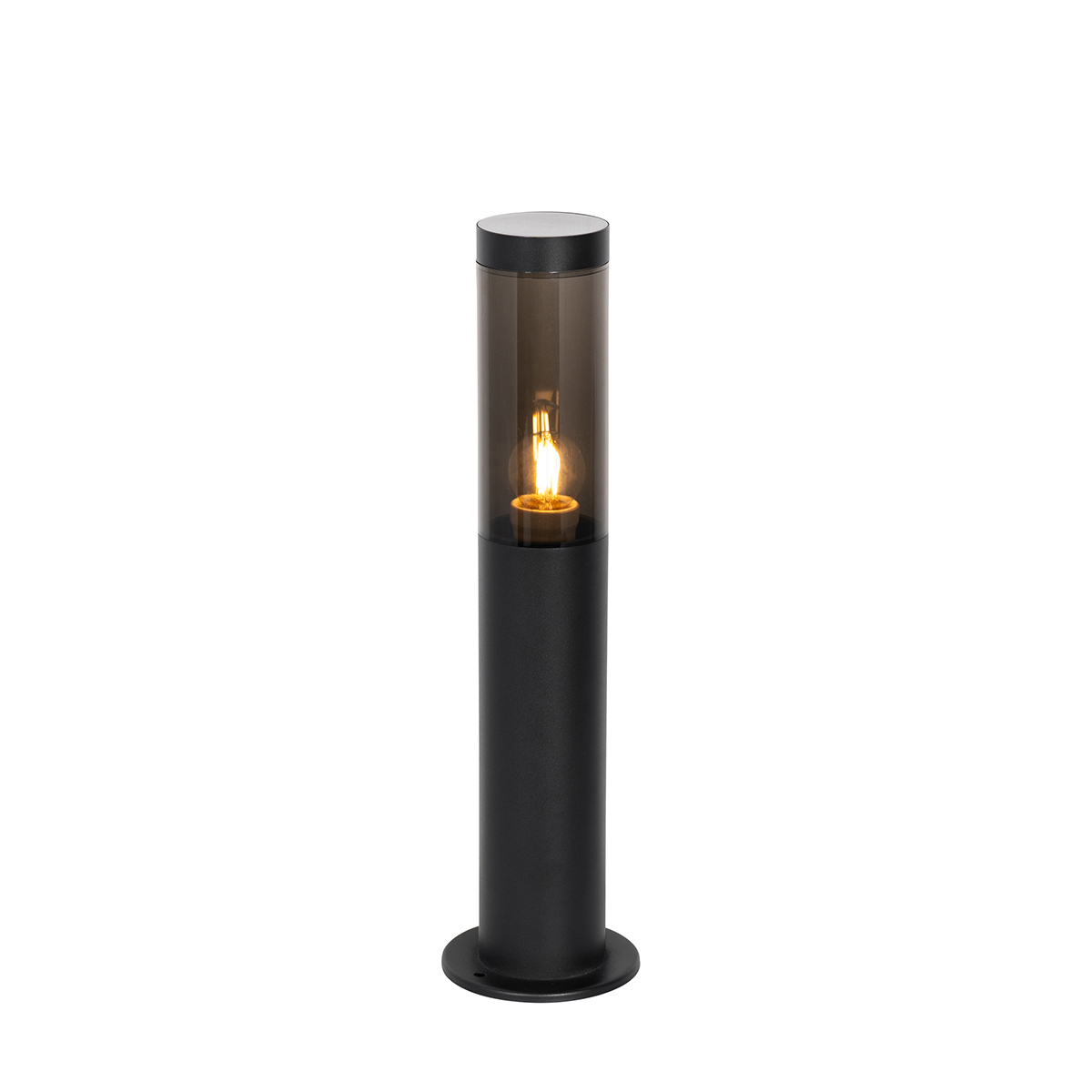 QAZQA Nowoczesna lampa ogrodowa na słupie czarna 45 cm IP44 - Rox