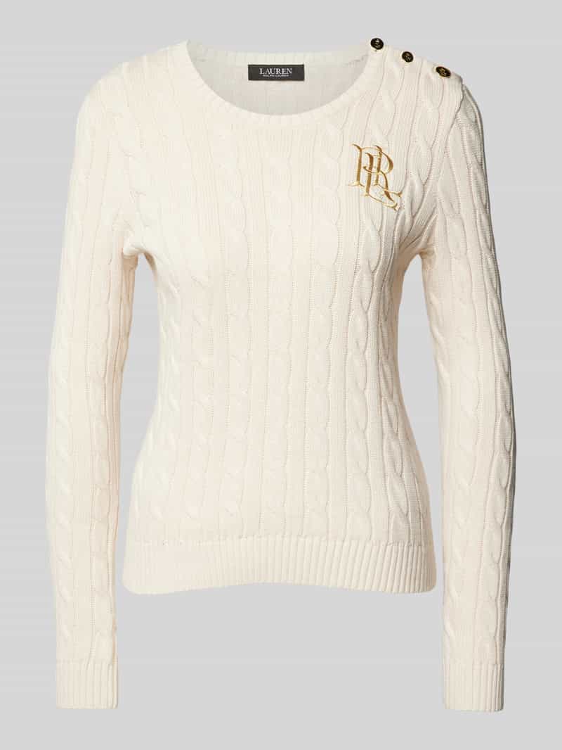 Sweter z dzianiny z wyhaftowanym logo model ‘MONTIVA’