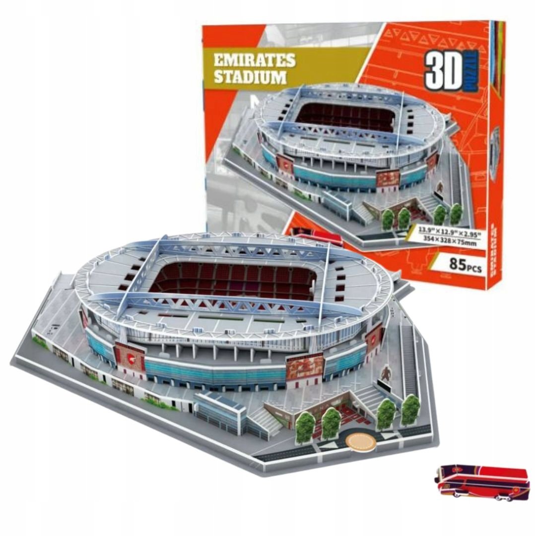 PUZZLE 3D STADION PIŁKARSKI ARSENAL LONDYN EMIRATES STADIUM DUŻY 85 el.