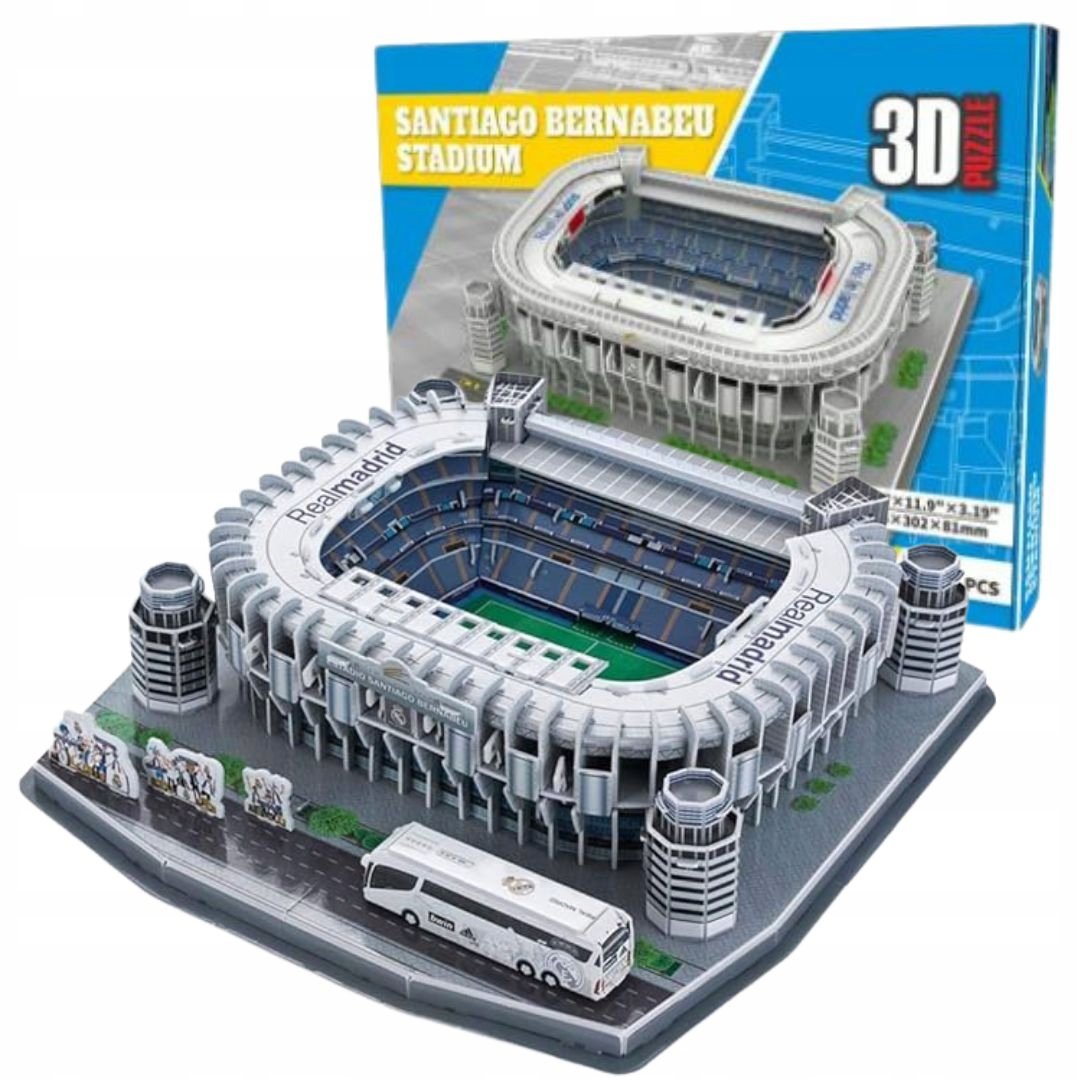 PUZZLE 3D STADION PIŁKARSKI REAL MADRYT FC SANTIAGO BERNABEU DUŻY 101 el.