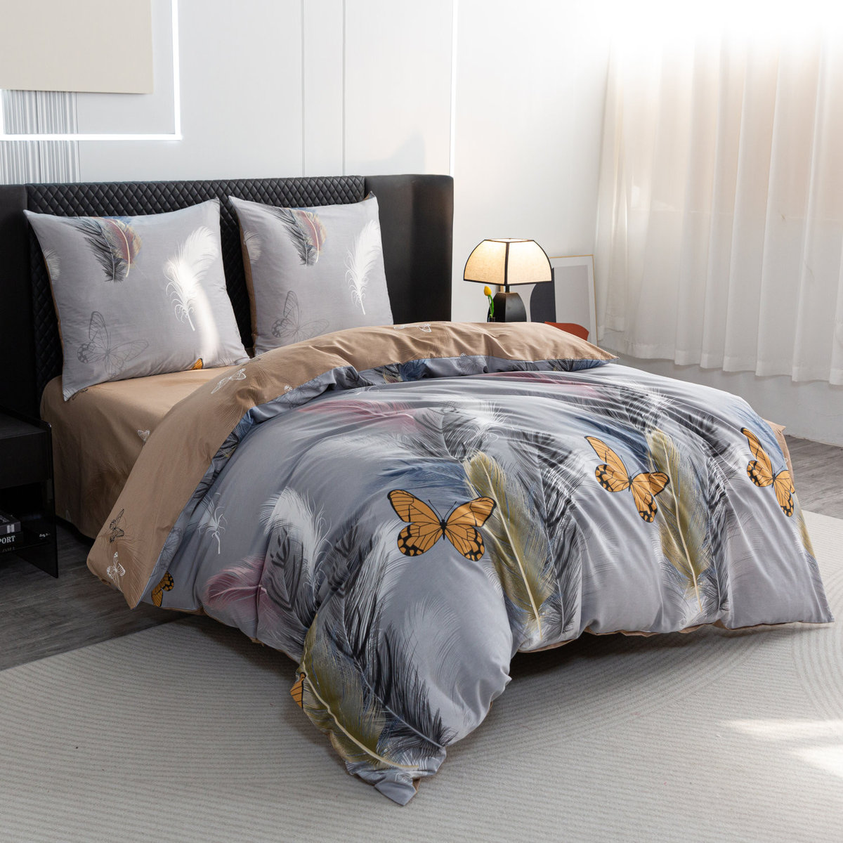 Pościel Bawełna Satynowa 180X200 Motylki 20404