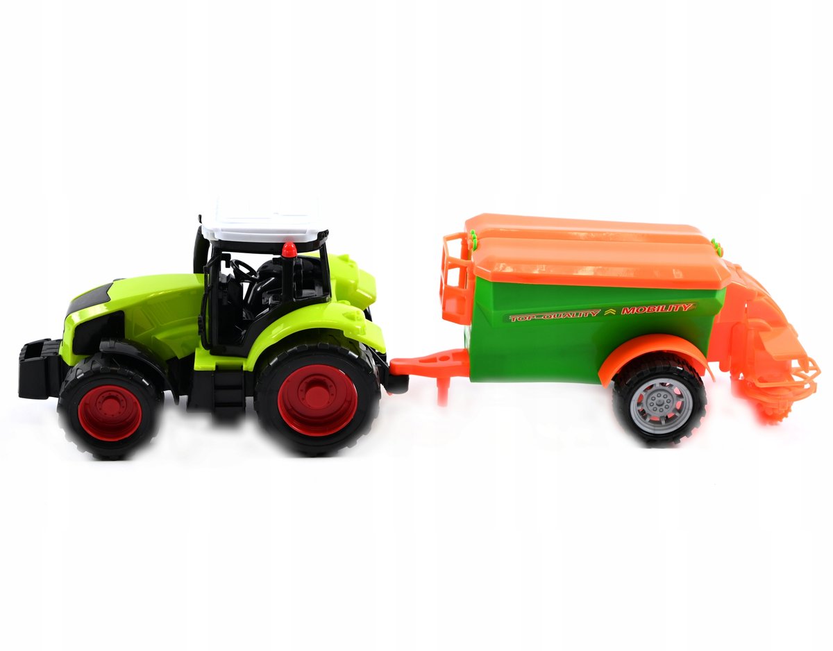 TRAKTOR Z MASZYNĄ ROLNICZĄ ROZSIEWACZ PRZYCZEPA ROLNICZA CIĄGNIK