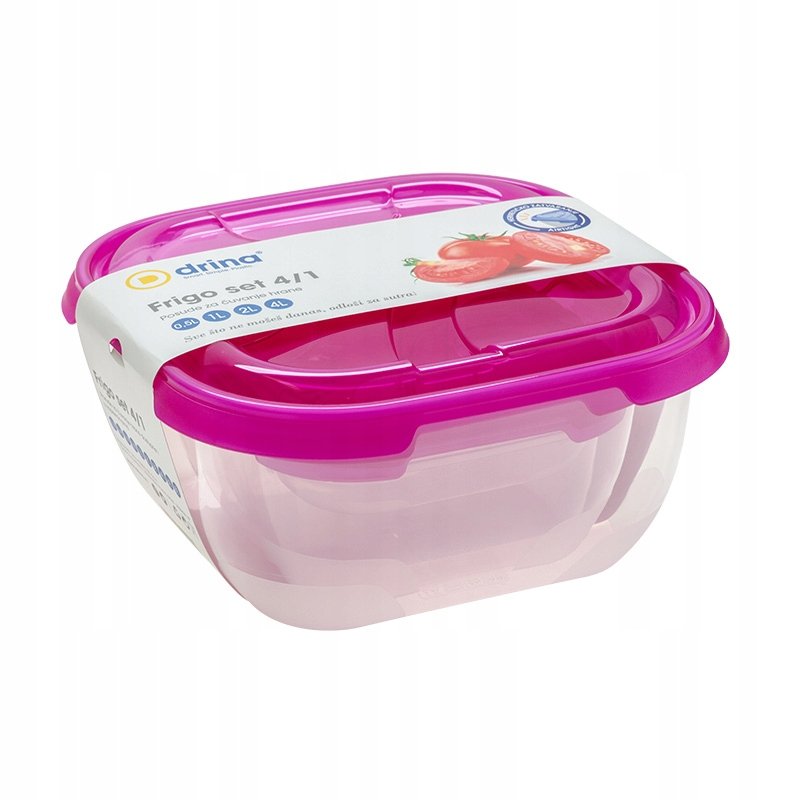 Zestaw Pojemników Plastikowych Na Żywność 4 W 1