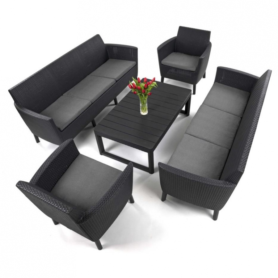 Curver Zestaw salemo fiesta max lyon 8-os. : kolor - grafit/szary BK-013570