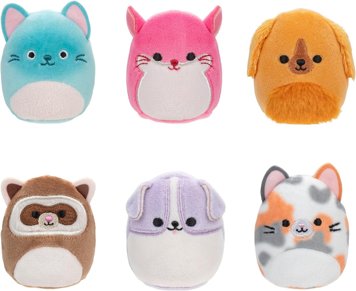 Squishville Maskotki zestaw 6 sztuk pluszowe figurki miękkie 5 cm