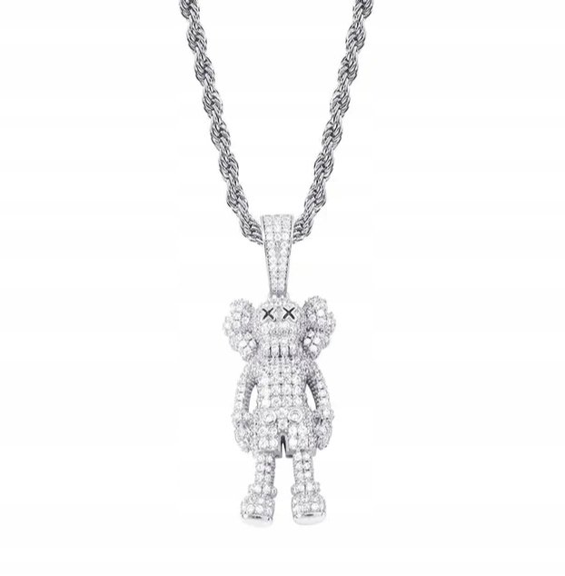 Naszyjnik wisiorek chain kaws srebrny streetwear prezent