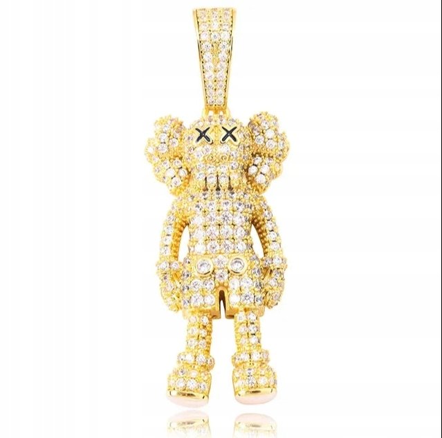 Naszyjnik wisiorel chain kaws złoty streetwear prezent Y2K