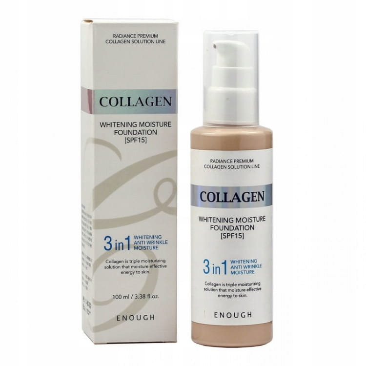 Enough Collagen 3in1 Foundation Whitening SPF15 #21 100 ml | Nawilżający podkład z kolagenem