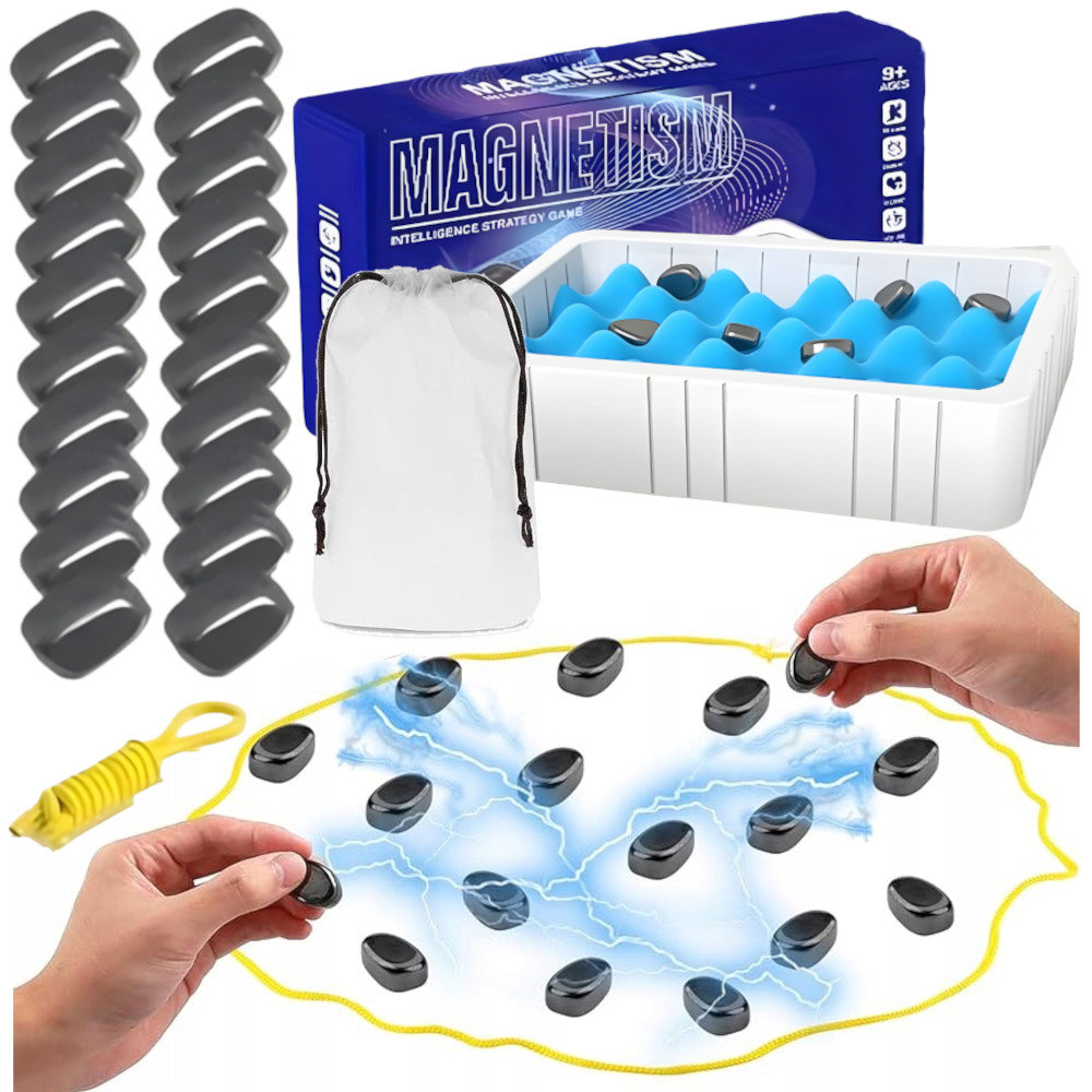 MAGNETYCZNA GRA W SZACHY Z KAMIENIAMI MAGNETYCZNYMI 20 SZTUK, Dla Dzieci Y470