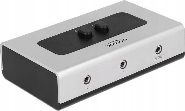 DeLOCK switch jack 3.5mm 2 port manual bidirectional, switch grey/black