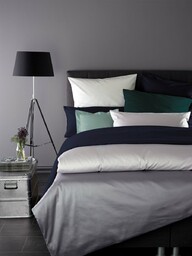 Curt Bauer Poszewka satynowa Uni Silbergrau Ostatnie Sztuki