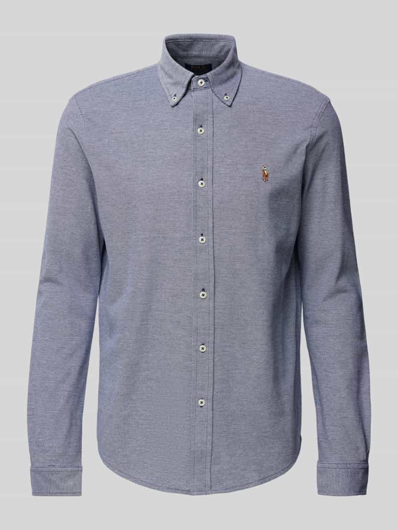 Koszula casualowa o kroju slim fit z wyhaftowanym logo