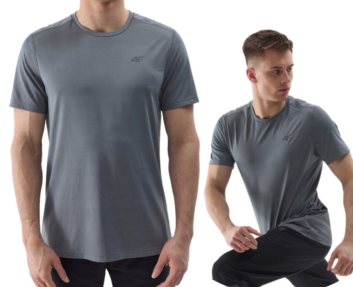 T-shirt treningowy z materiału z recyklingu regular męski 4F