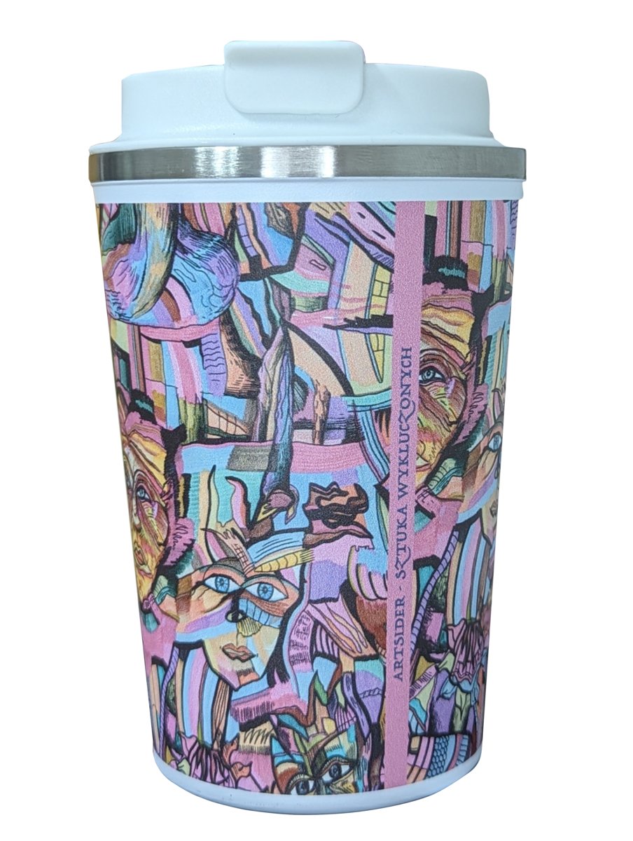 kubek termiczny 350 ml z grafiką różowy