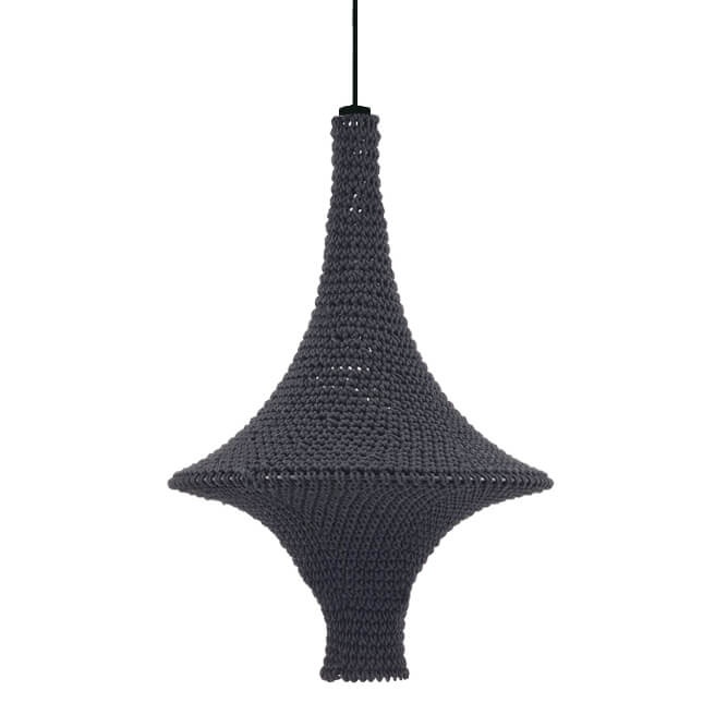 Wisząca lampa na szydełku Alda 5112 Shilo dekoracyjna do salonu czarny