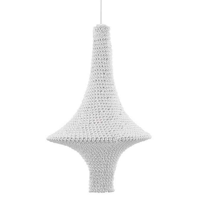 Lampa wisząca do sypialni Alda 5115 Shilo dekoracyjna szydełko biały