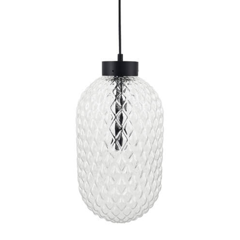 Wisząca lampa szklana Tanpo 5208 Shilo do salonu transparentna czarna