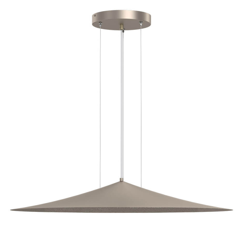 Wisząca lampa nad stół Brito 5068 Shilo stożkowa do jadalni trójkąt platyna