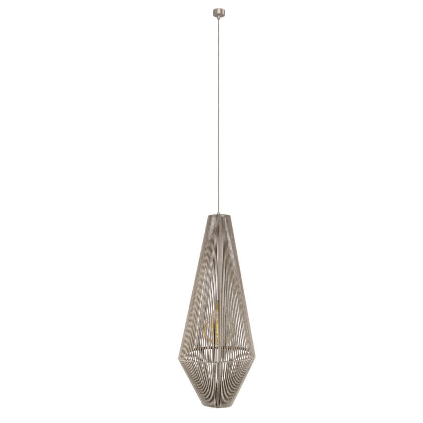 Bawełniana lampa wisząca Hagata 5129 Shilo do jadalni cage zwis beżowy