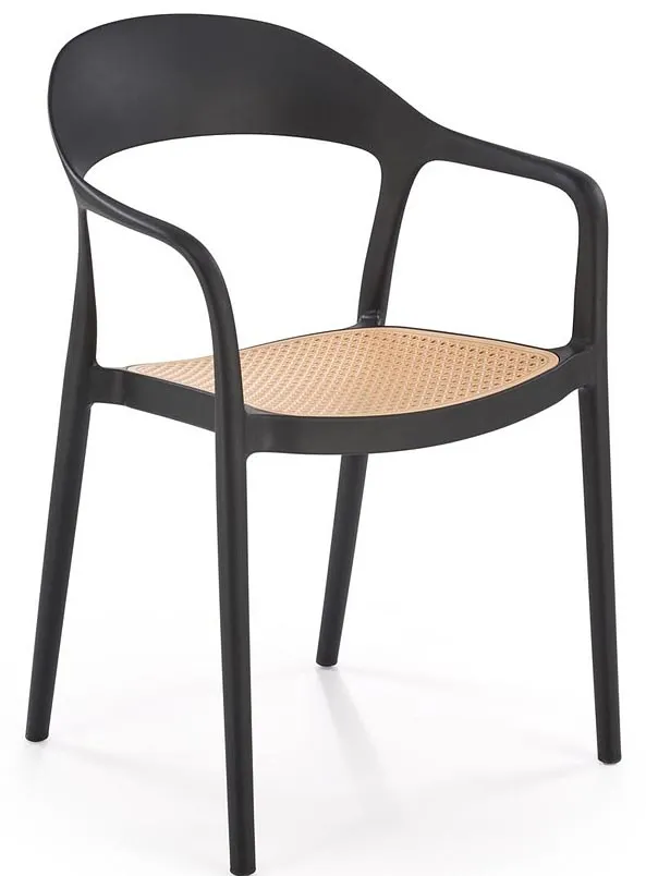 Elior Czarne sztaplowane krzesło do ogrodu - Avril
