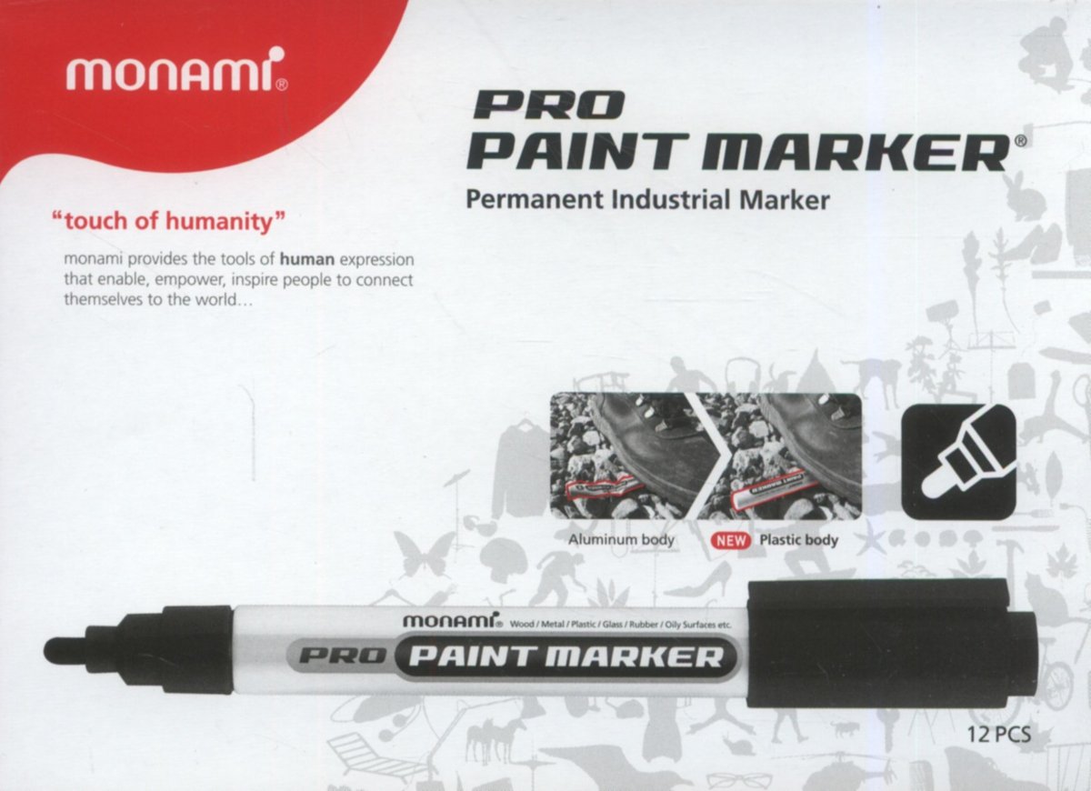 Marker olejowy, Pro Paint, czarny, 12 sztuk