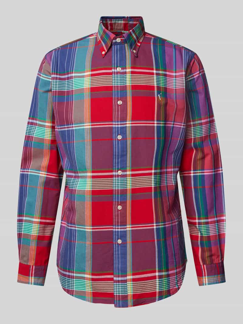 Koszula casualowa o kroju custom fit z kołnierzykiem typu button down