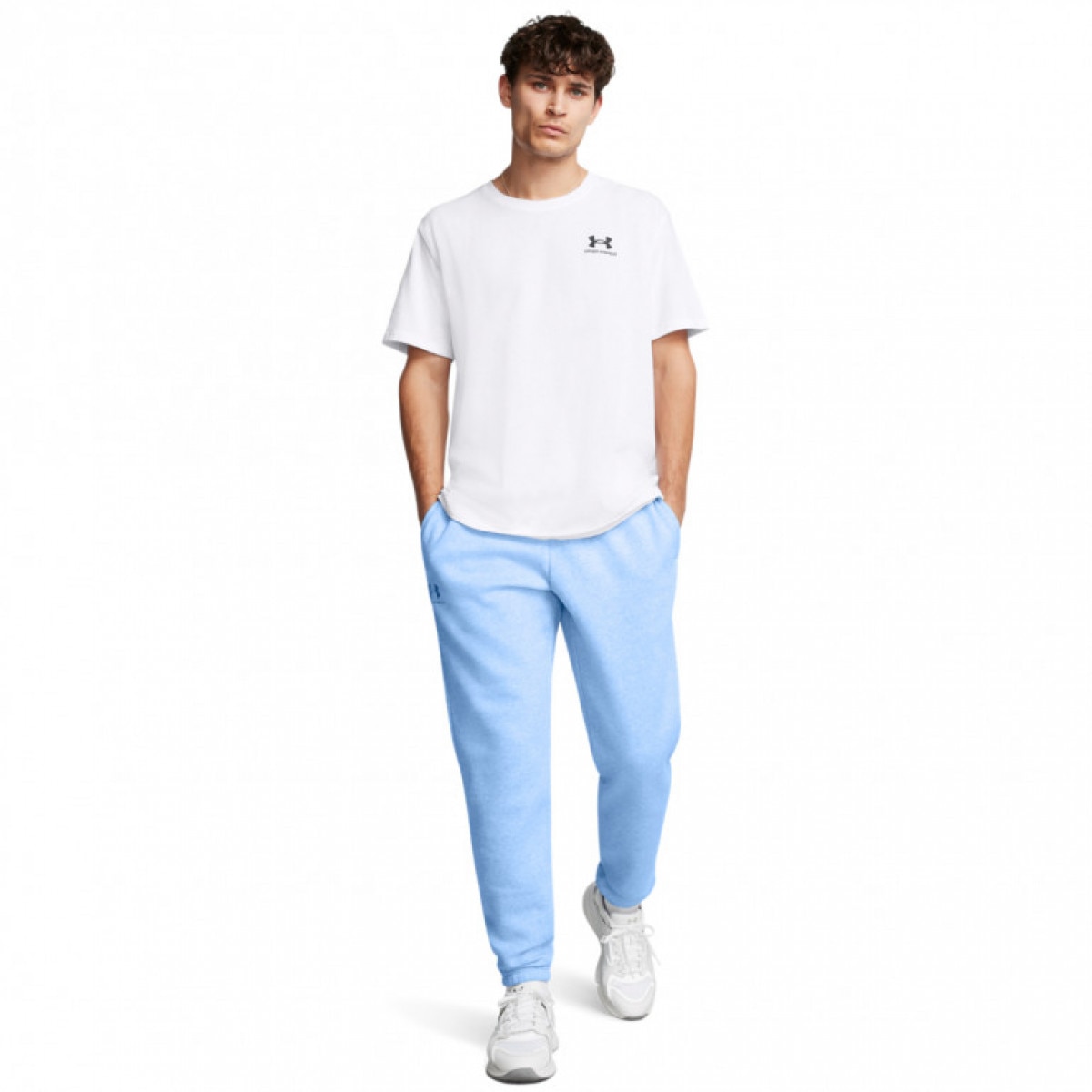 Męskie spodnie dresowe Under Armour UA Essential Fleece Jogger - niebieskie - UNDER ARMOUR