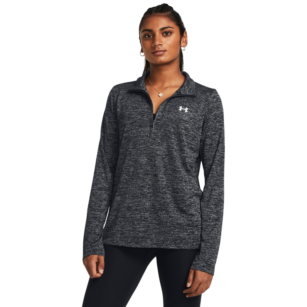 Damski longsleeve treningowy Under Armour Tech 1/2 Zip- Twist - szary - UNDER ARMOUR
