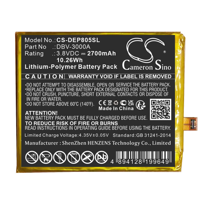 Doro 8050 / DBV-3000A 2700mAh 10.26Wh Li-Polymer 3.8V (Cameron Sino)
