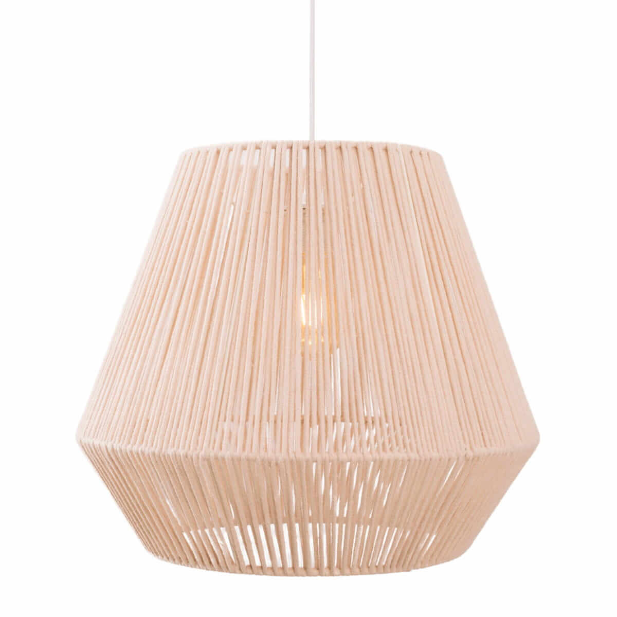 Wisząca lampa Praslin P0584 Maxlight sznurek boho klatka do kuchni biała